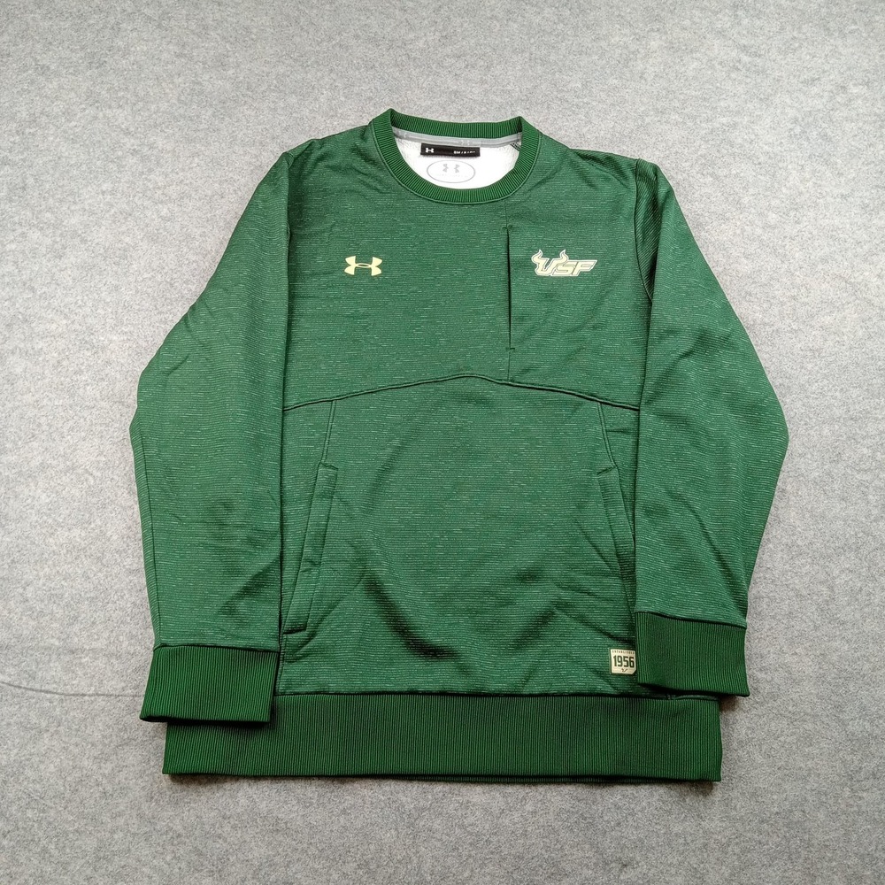 South Florida Bulls Sweatshirt Mens Small USF Green Under Armour UA ColdGear